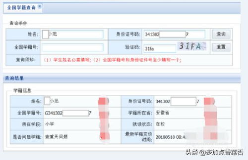 学生信息查询入口，小学生学籍号查询网站