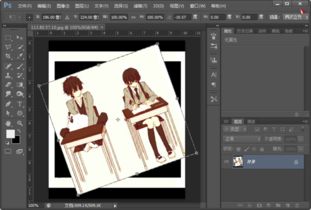 photoshop怎么把一张图斜着放 