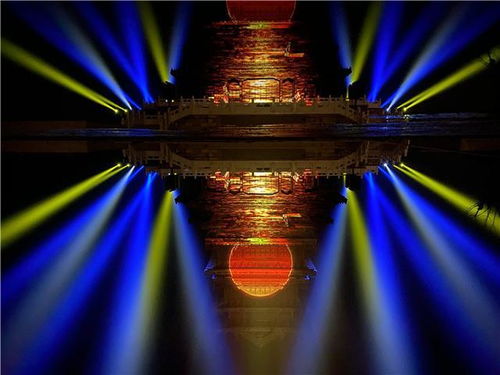 引云阁灯光艺术投影秀 印象 大纵湖 打造大纵湖景区光影新地标