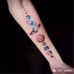 星球纹身 星球主题元素的纹身图案