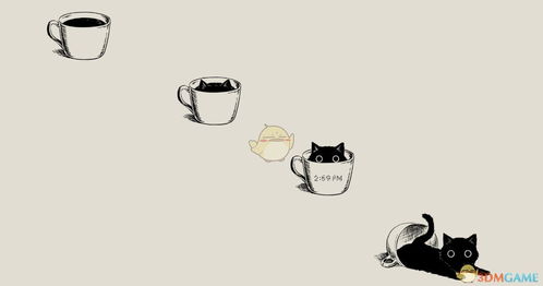 杯子里的小黑猫动态壁纸下载 Wallpaper杯子里的小黑猫动态壁纸 3DM单机 