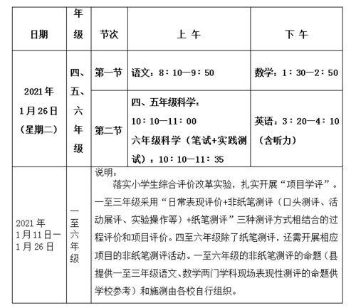 平阳小学 初中期末考试时间出炉 寒假也定了