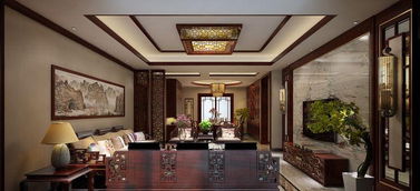 中式古典三居室客厅灯具装修效果图大全 
