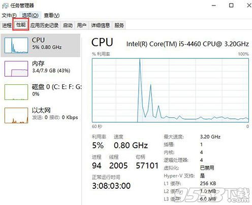 win10怎么查看电脑cpu性能