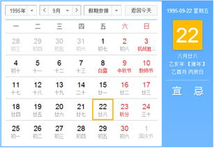 1995年农历8月28日换算成阴历是多少