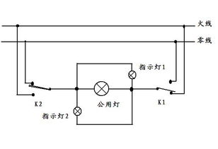 2个开关,3个电灯,想每个开关控制2个灯,3个灯其中有一个灯是公用的,如何接能实现 