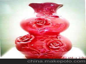 厂家直销 批发陶瓷 中国风 纯红釉 家居摆设工艺品 葫芦性花瓶 陶瓷工艺品 