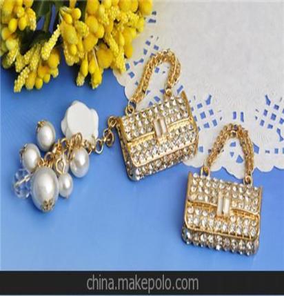 手机饰品满钻挂链珍珠包包 diy美容 手工饰品串珠材料批发
