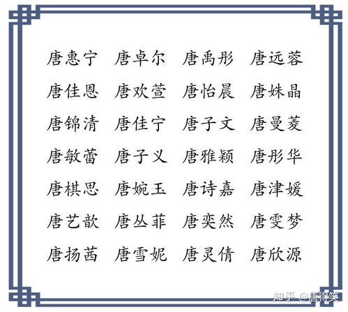 唐怎么取名字好听