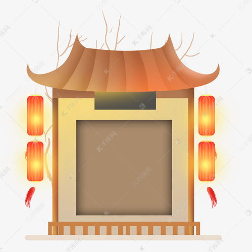 中国风房屋二维码边框素材图片免费下载 千库网 