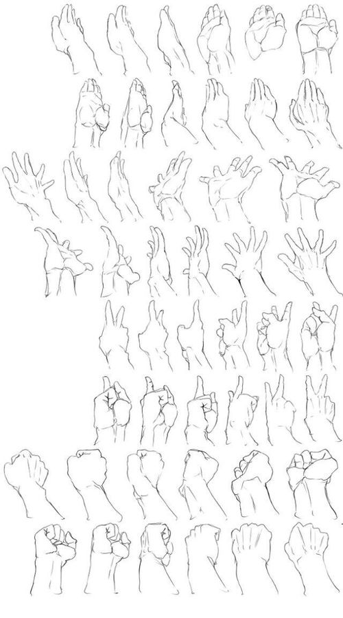 上百种手势素材绘画练习参考,画起来吧