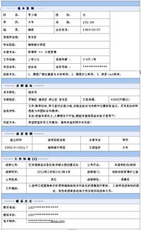 市政造价员工作简历模板