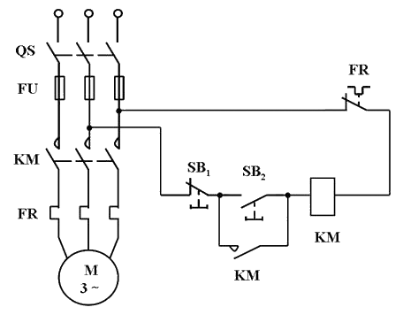 电动机启停控制回路图 