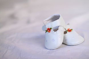 鞋,洗礼,schühchen,婴儿,白,高贵,可爱,花卉 