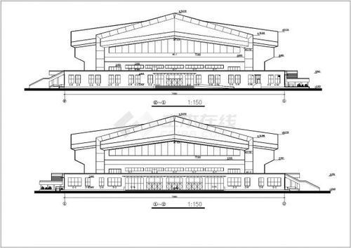 湖北省某市三层室内篮球馆建筑设计方案