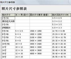 相片尺寸要求 