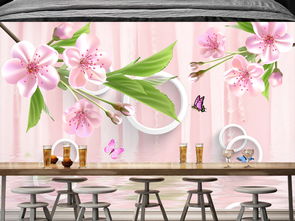 粉色花卉婚房床头背景墙图片素材 psd效果图下载 田园背景墙图大全 电视背景墙编号 16820555 