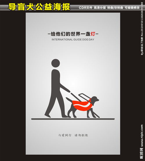 导盲犬海报图片 
