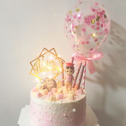 告白气球蛋糕,粉色系少女心蛋糕,草莓生日蛋糕
