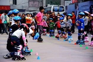 街头抓拍,幼儿旱冰训练