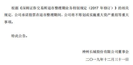 神州长城关于公司股票进入退市整理期交易的第九次风险提示性公告 