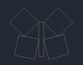 用一个长方形和四个正方形画蝴蝶 