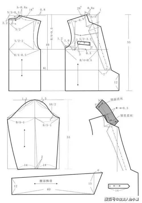 俊美人台小董 四款连体裤 裙 的裁剪图与工艺要求