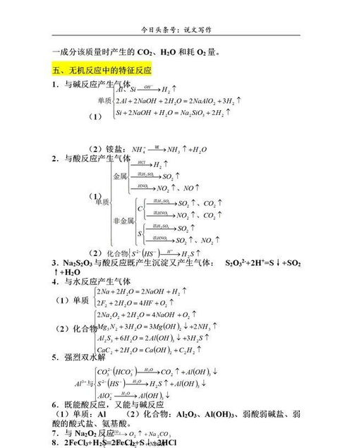 第一弹 高中化学必背知识点归纳与总结,理科知识点也需要熟记 