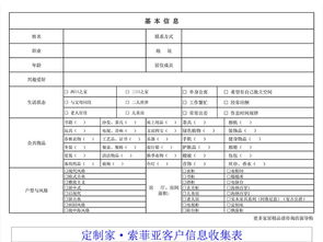 衣柜下单表格