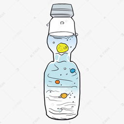 卡通手绘小清新水瓶素材图片免费下载 千库网 