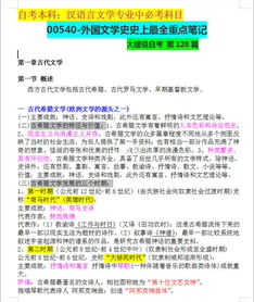 自考汉语言本科 外国文学史学习考点总结