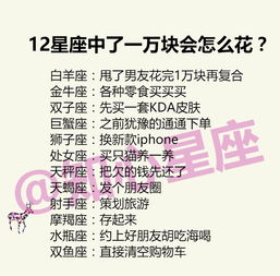 12星座中了王思聪的一万块会怎么花 水瓶座 约好朋友胡吃海喝