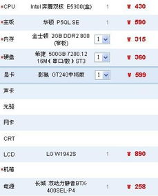 哪个电脑高手说下最新组装电脑各配置的价格及名称 本人菜鸟,欲购一台配置好一些的主机 