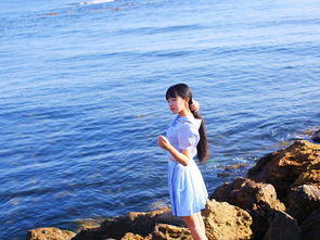 大眼萝莉日系水手服海边写真