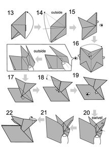 竖耳兔子的折法 复杂立体兔子折纸图解