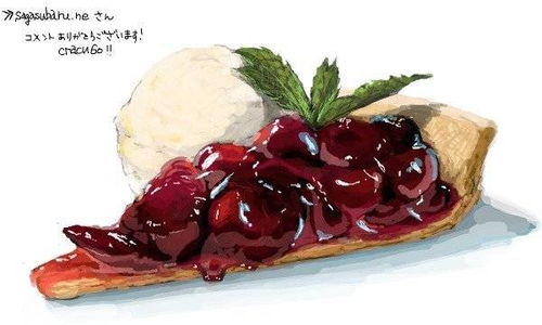 来自日本插画师 Nicole 草莓甜品绘画作品
