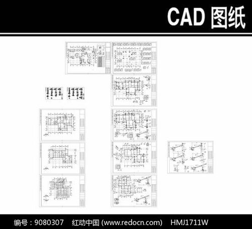 双拼欧式别墅施工图 红动网 