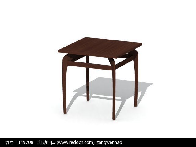 方形小木桌3D模型3dmax素材免费下载 编号149708 红动网 
