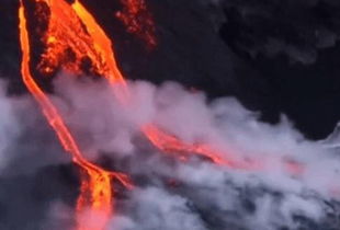 夏威夷火山喷发,熔岩凝成笑脸状 组图