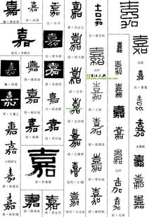 嘉字的字体可以怎样变化 