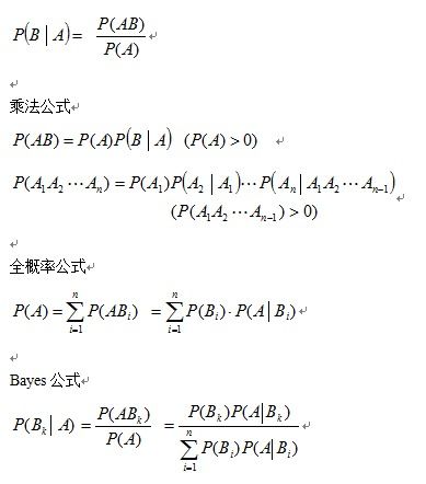 2018考研数学概率公式 条件概率