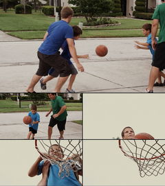 小孩子打篮球扣篮 12241882 实拍视频素材 