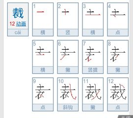 裁字正确写法 笔划先后顺序 