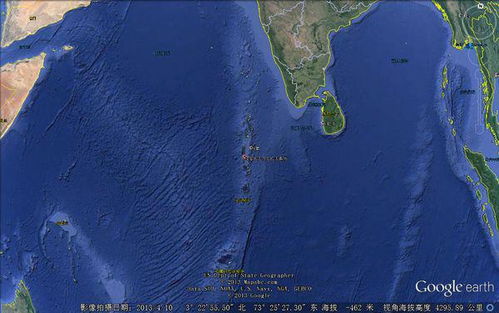 马尔代夫卫星地图 马尔代夫地图上的位置（马尔代夫地球位置）