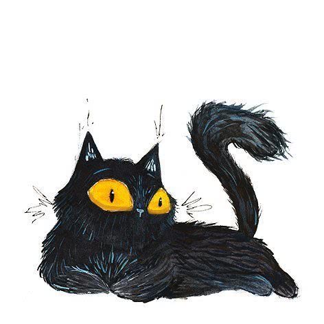 动漫图片,炸毛的黑猫 