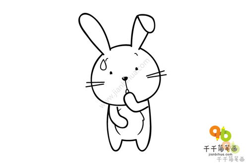 简单线稿 兔子简笔涂色画