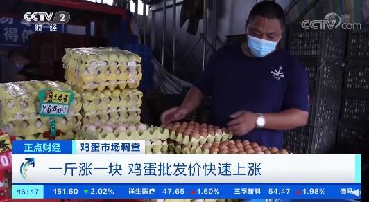 鸡蛋价格一个月涨超20 批发价一斤涨一元,业内人士 有望九月走低