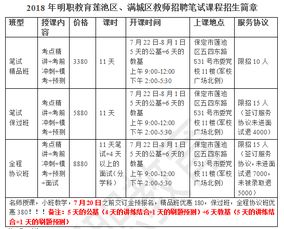 2018年明职教育莲池区 满城区教师招聘笔试课程招生简章 