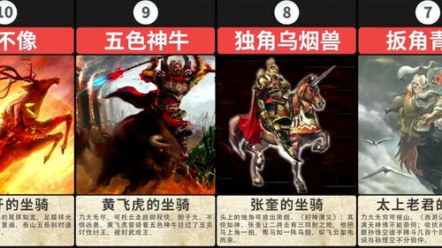 中国上古时期十大坐骑盘点,四不像上榜,前三真不是一般神能够驾驭的 
