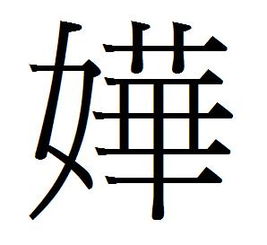 问个字,左边女字旁,右边是中华的华的繁体 